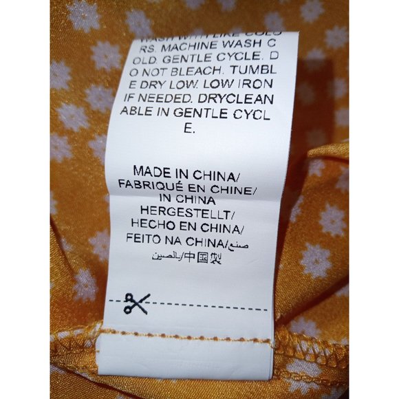 ROMWE Yellow Polka Dot Ruffle Wrap Dress Size 14 - Picture 6 of 8